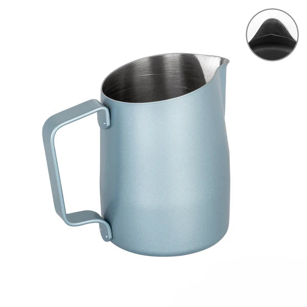 WPM 15OZ SILVER BLUE MILK PITCHER (ROUND SPOUT)