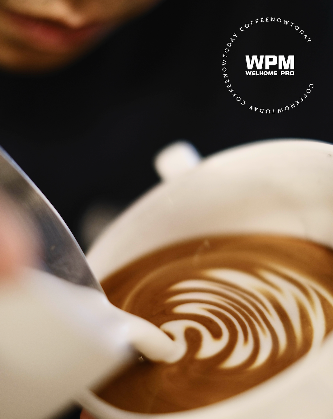 COFFEE NOW x WPM 15OZ NON-SLIP HANDLELESS COCONUT WHITE MILK PITCHER (PRE-ORDER NOW)