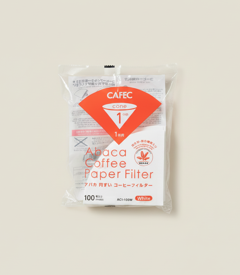 CAFEC Abaca Conical Coffee Paper Filters (100pk) 01 - 1 Cup