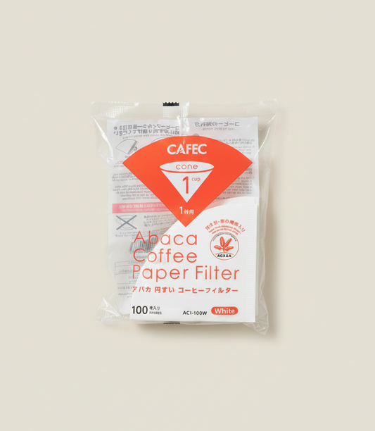 CAFEC Abaca Conical Coffee Paper Filters (100pk) 01 - 1 Cup