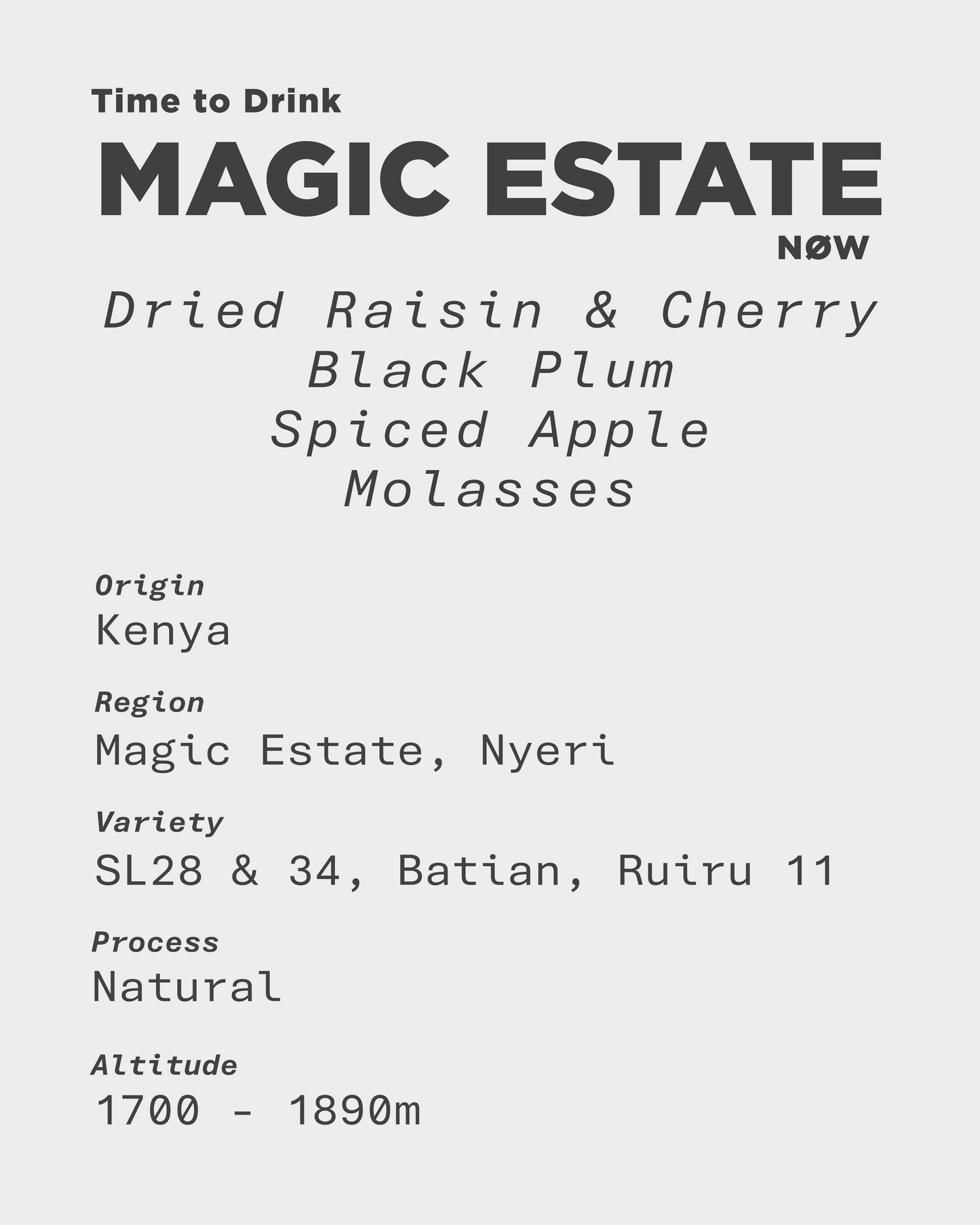 Kenya Nyeri Magic Estate Natural Process