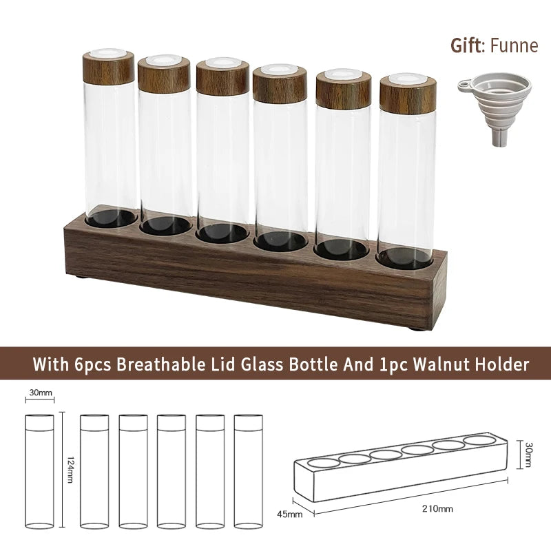 Coffee Beans Storage Container Display Rack Tea Tube Bottle Glass With Breathable Lid Espresso Accessory Tool Barista Coffeware