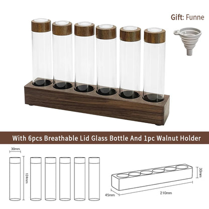 Coffee Beans Storage Container Display Rack Tea Tube Bottle Glass With Breathable Lid Espresso Accessory Tool Barista Coffeware