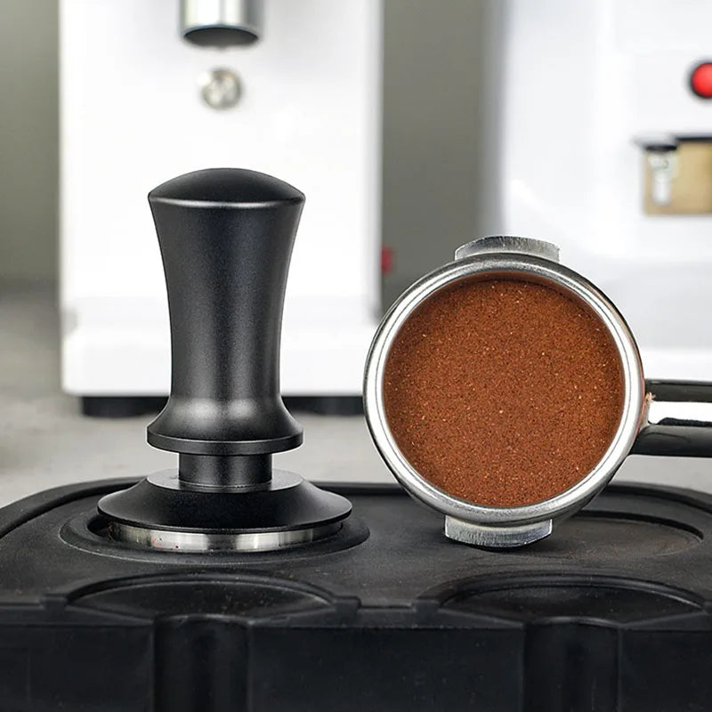 51mm 53mm 58mm Espresso Coffee Tamper Stainless Steel Flat/Thread Base Internal Spring Design Balanced Fixed Force Coffee Tamper