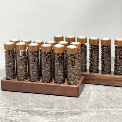 Coffee Beans Storage Container Display Rack Tea Tube Bottle Glass With Breathable Lid Espresso Accessory Tool Barista Coffeware
