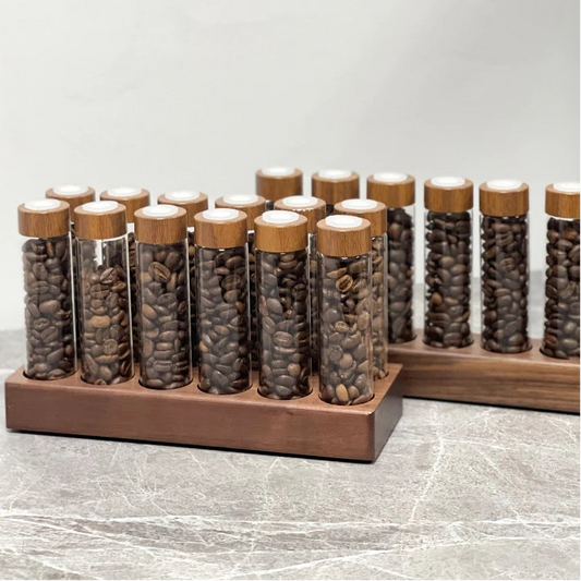 Coffee Beans Storage Container Display Rack Tea Tube Bottle Glass With Breathable Lid Espresso Accessory Tool Barista Coffeware