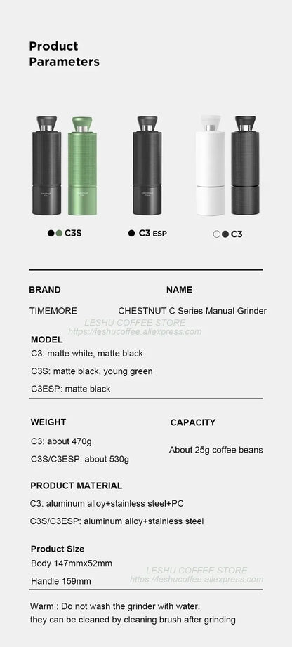 TIMEMORE Chestnut C3S / C3ESP Manual Coffee Grinde