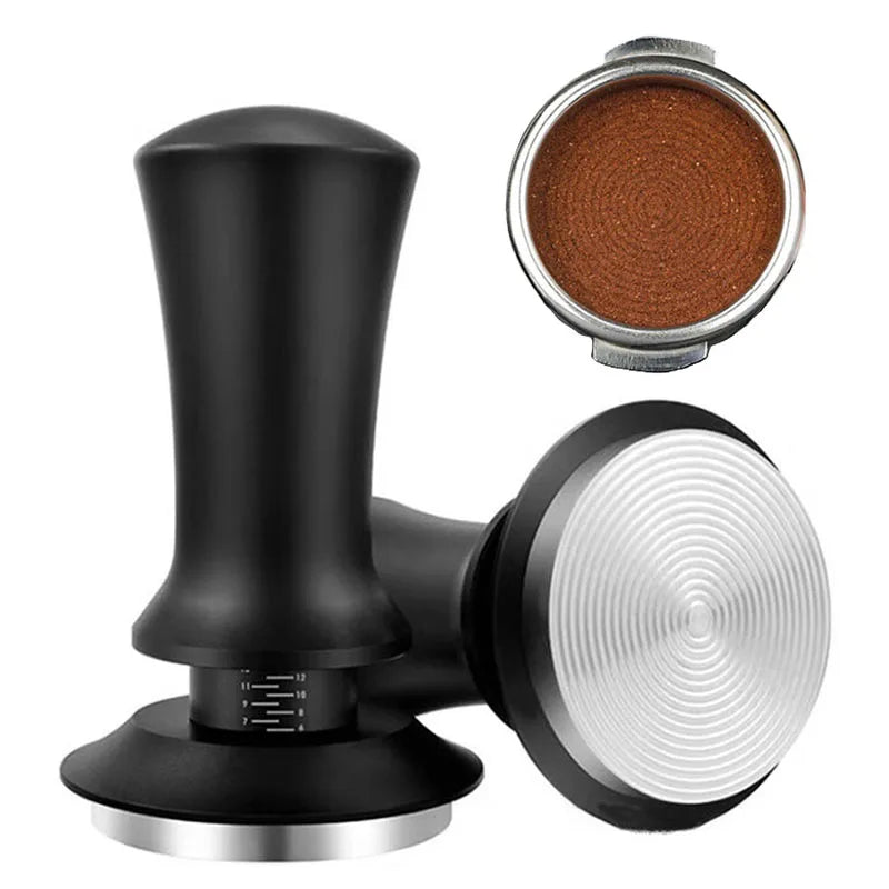 51mm 53mm 58mm Espresso Coffee Tamper Stainless Steel Flat/Thread Base Internal Spring Design Balanced Fixed Force Coffee Tamper