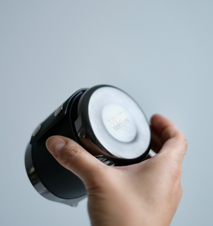 WPM 15OZ TITANIUM BLACK MILK PITCHER (SHARP SPOUT) WITH LEATHER SLEEVE