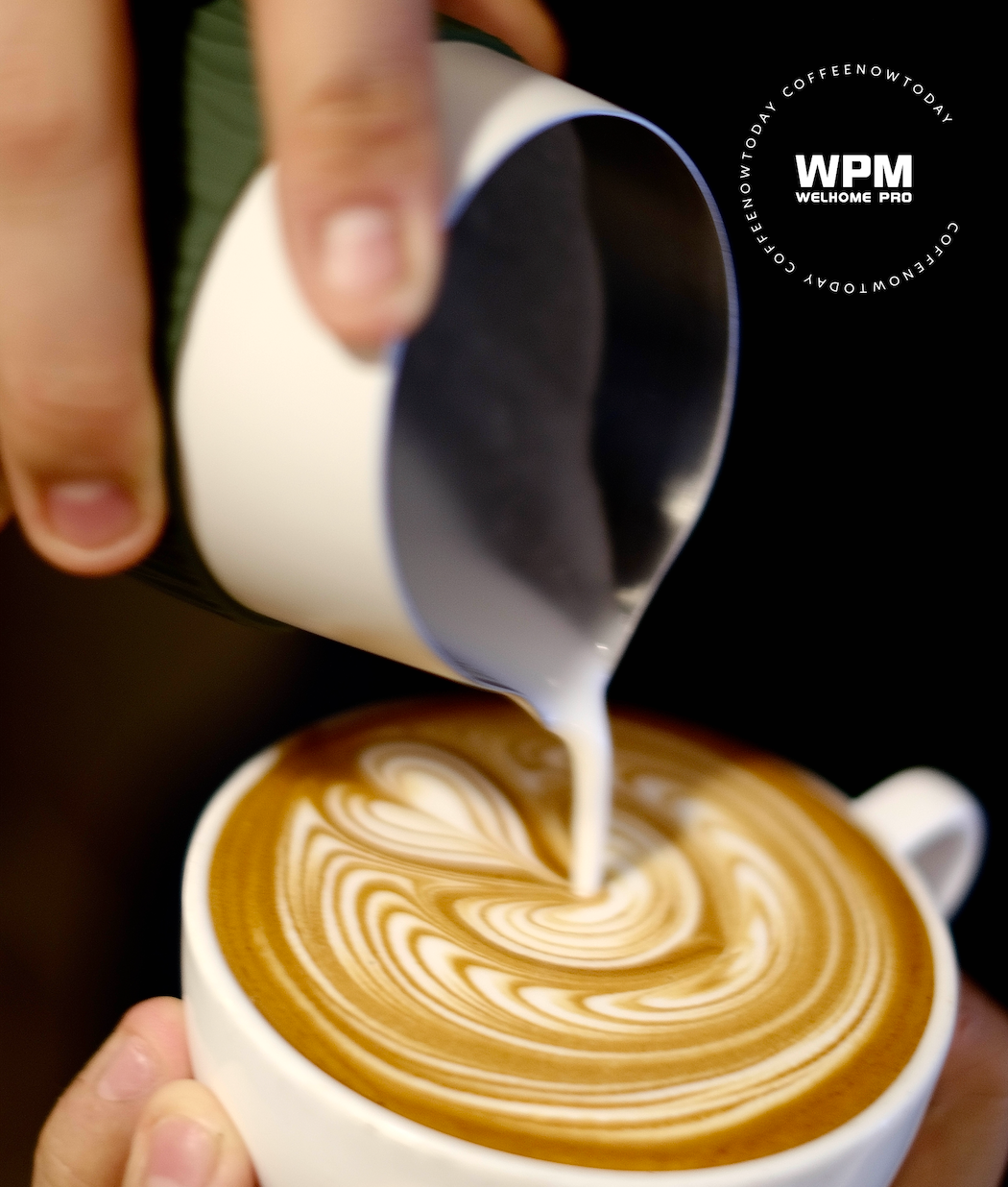 COFFEE NOW x WPM 15OZ NON-SLIP HANDLELESS COCONUT WHITE MILK PITCHER (PRE-ORDER NOW)