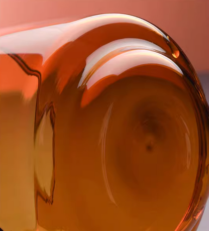 Stylish Amber Glass Mug Cup with Saucer