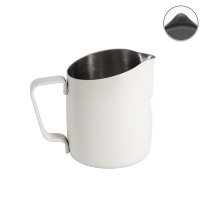 WPM 10OZ CINDER MATT BLACK/WHITE MILK PITCHER (SHARP SPOUT)