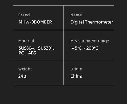 MHW-3BOMBER Instant Read Digital Thermometer Coffee Pot Food Thermometers for Cooking BBQ Camping Barista Kitchen Accessories