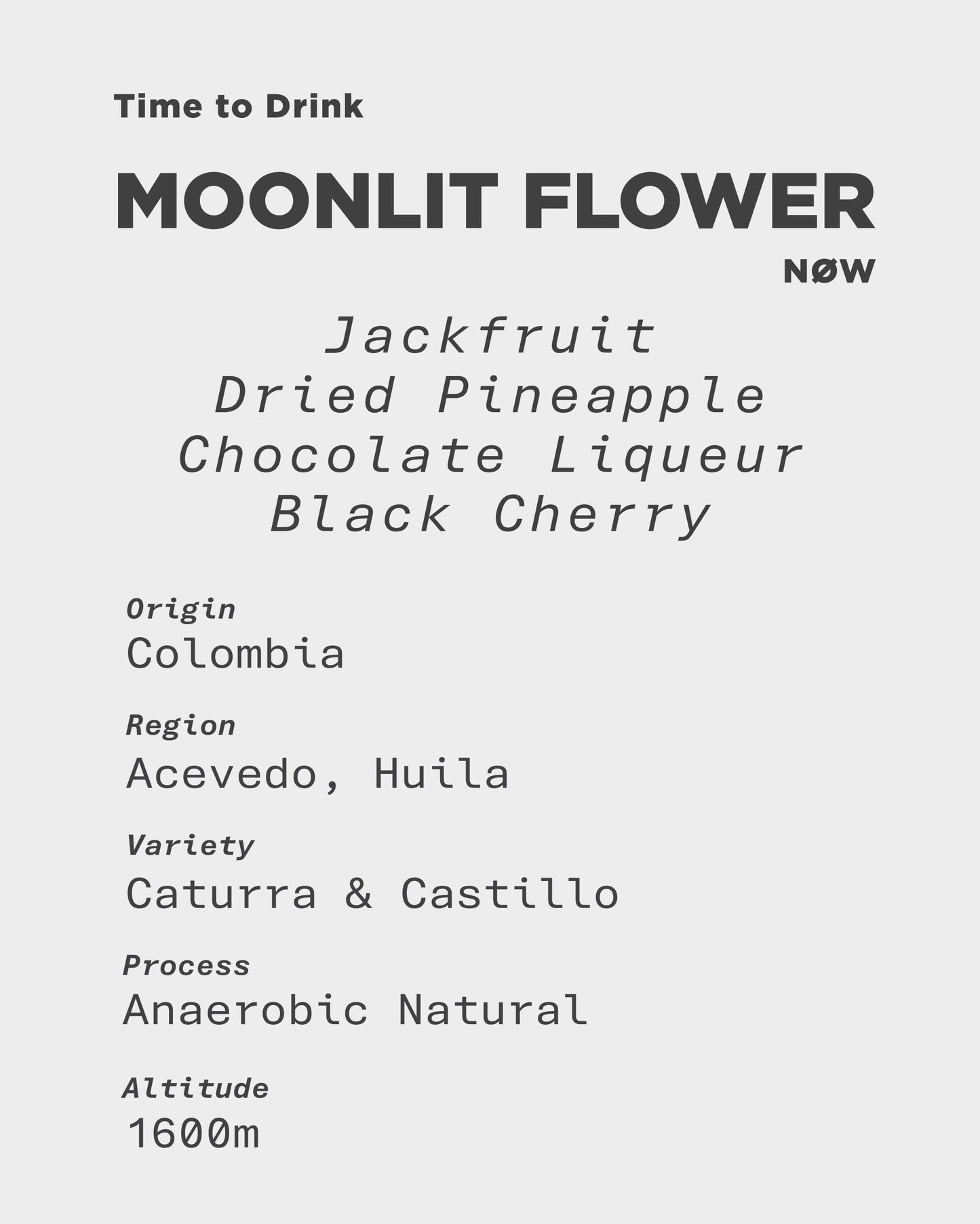 MOONLIT - Colombia Acevedo Caturra  & Castillo Anaerobic Natural