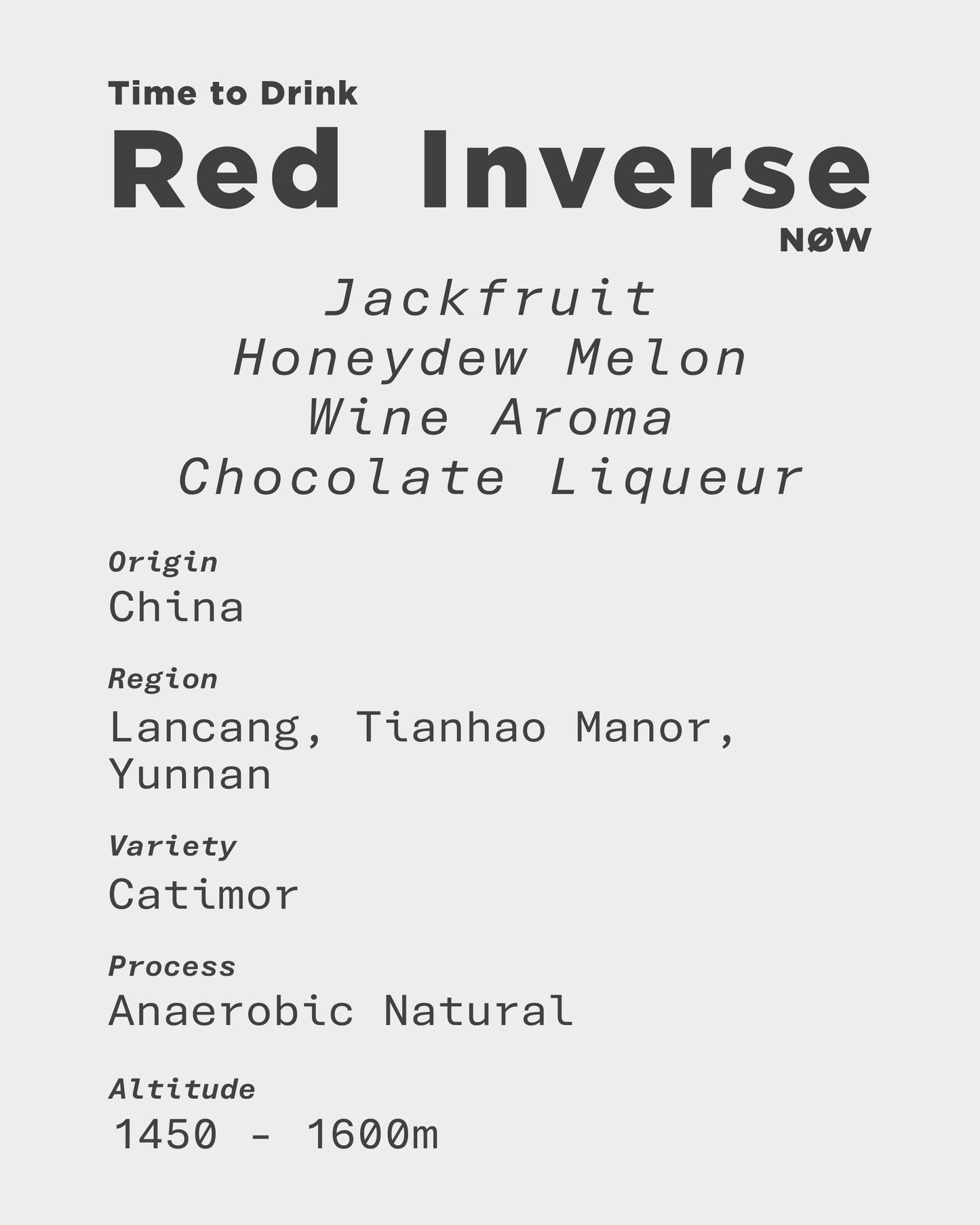 Red Inverse - Yunnan Tianhao Manor Lancan Anaerobic Natural