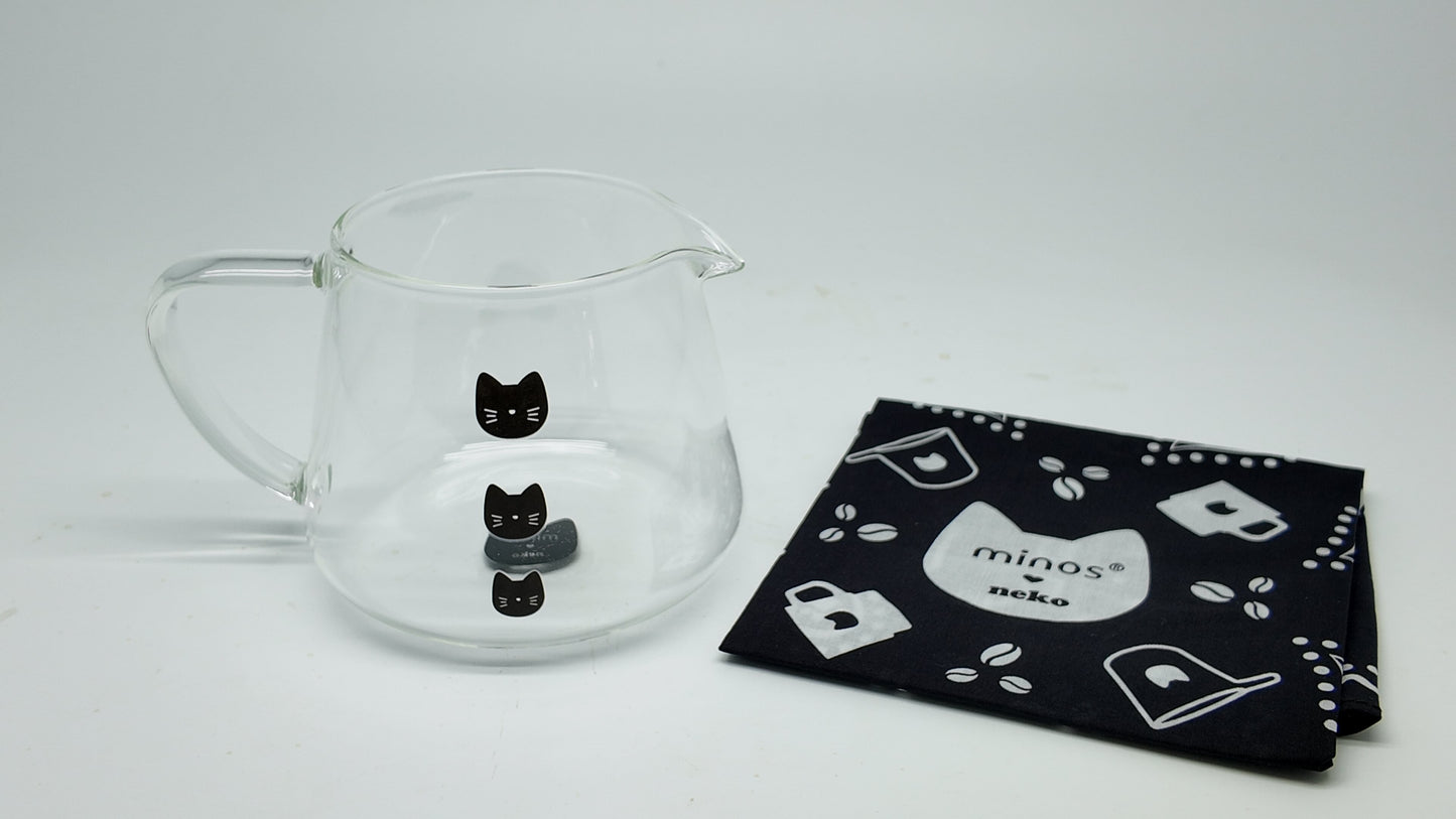 MINOS NEKO GLASS COFFEE SERVER WITH HANDKERCHIEF | 300ML
