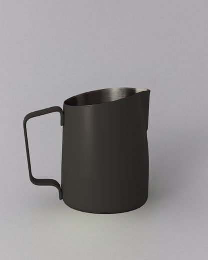 WPM 15OZ MATT WHITE/BLACK MILK PITCHER (SHARP SPOUT)